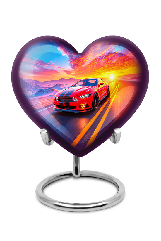Blue Car Cremation Urns - Opulent Reflection 10-inch, 200 cu in - Karyliz