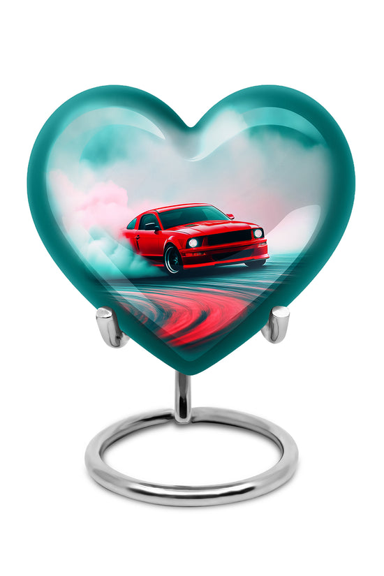 Personalized Seraphic Car Cremation Urns - Teal 10-inch, 200 cu in - Karyliz