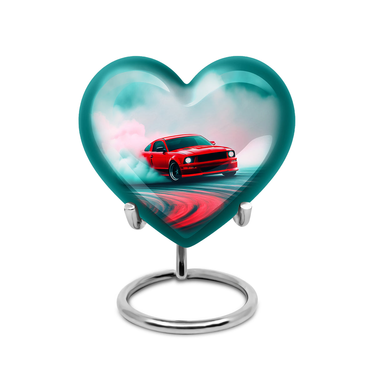 Personalized Seraphic Car Cremation Urns - Teal 10-inch, 200 cu in - Karyliz
