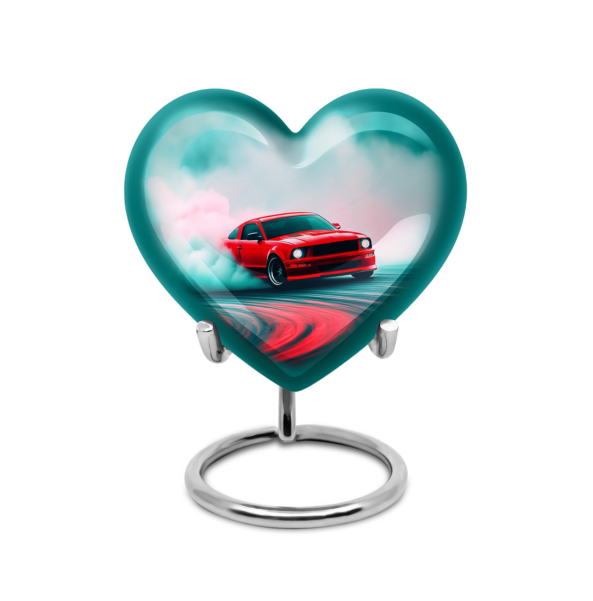 Personalized Seraphic Car Cremation Urns - Teal 10-inch, 200 cu in - Karyliz