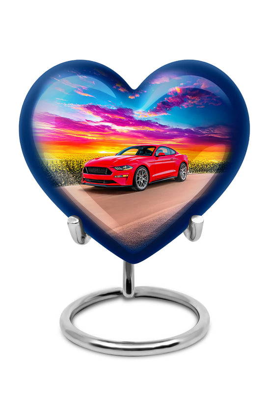 Personalized Elegant Car Cremation Urns - Blue 10-inch, 200 cu in - Karyliz