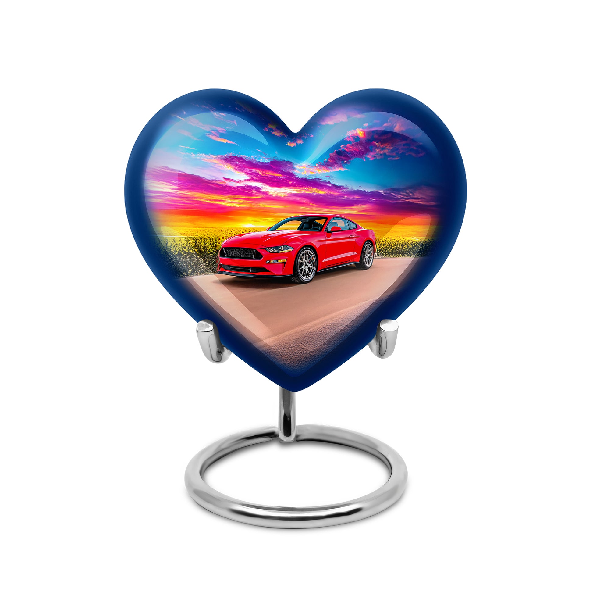 Personalized Elegant Car Cremation Urns - Blue 10-inch, 200 cu in - Karyliz