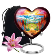 Mountain Baseball Field Urn - Artistic Cremation Urn For Loved Ones