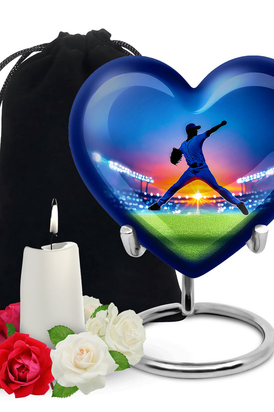 Baseball Pitcher Memorial Urn - Decorative Urn For Adult Male