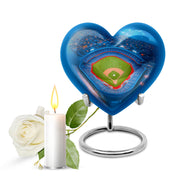Blue Breathtaking Baseball Memorial Urn for Ashes - 10-inch, 200 cu in - Yatskia