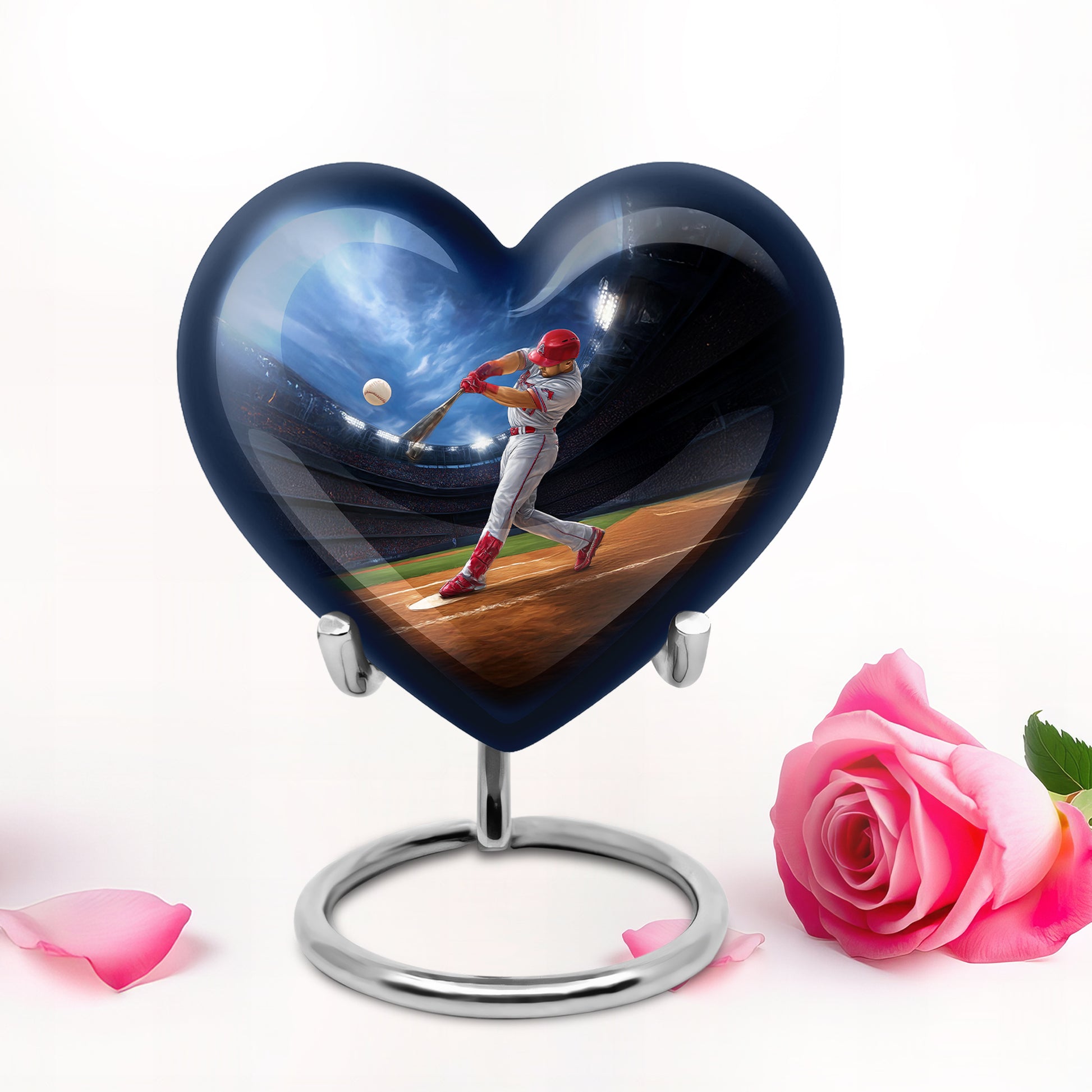 Radiant Baseball Memorial Cremation Urns - Blue 10-inch, 200 cu in - Yatskia