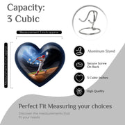 Slate Blue Baseball Cremation Urn front view showing detailed design - heart-shaped baseball design symbolizing eternal love - mini keepsake memorial for portion of cremation ashes
