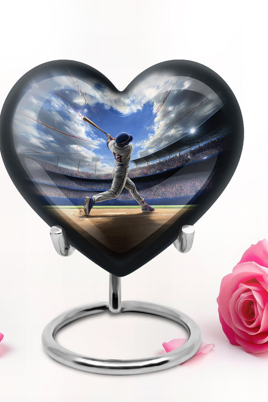 Blue Baseball Cremation Urns - Glorious Tribute 10-inch, 200 cu in - Yatskia