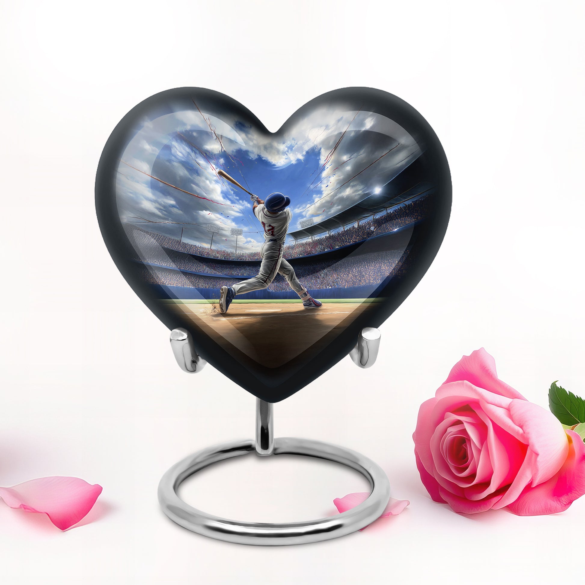 Blue Baseball Cremation Urns - Glorious Tribute 10-inch, 200 cu in - Yatskia