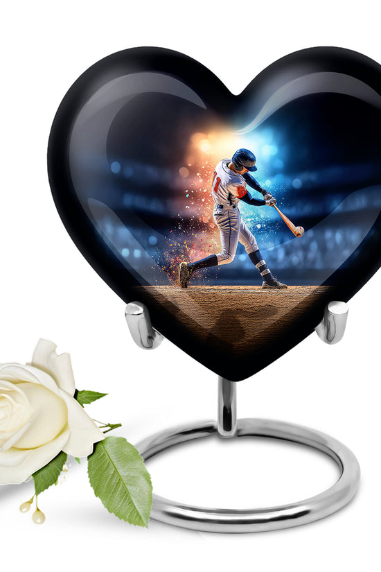 Remarkable Baseball Memorial Cremation Urns - Blue 10-inch, 200 cu in - Yatskia