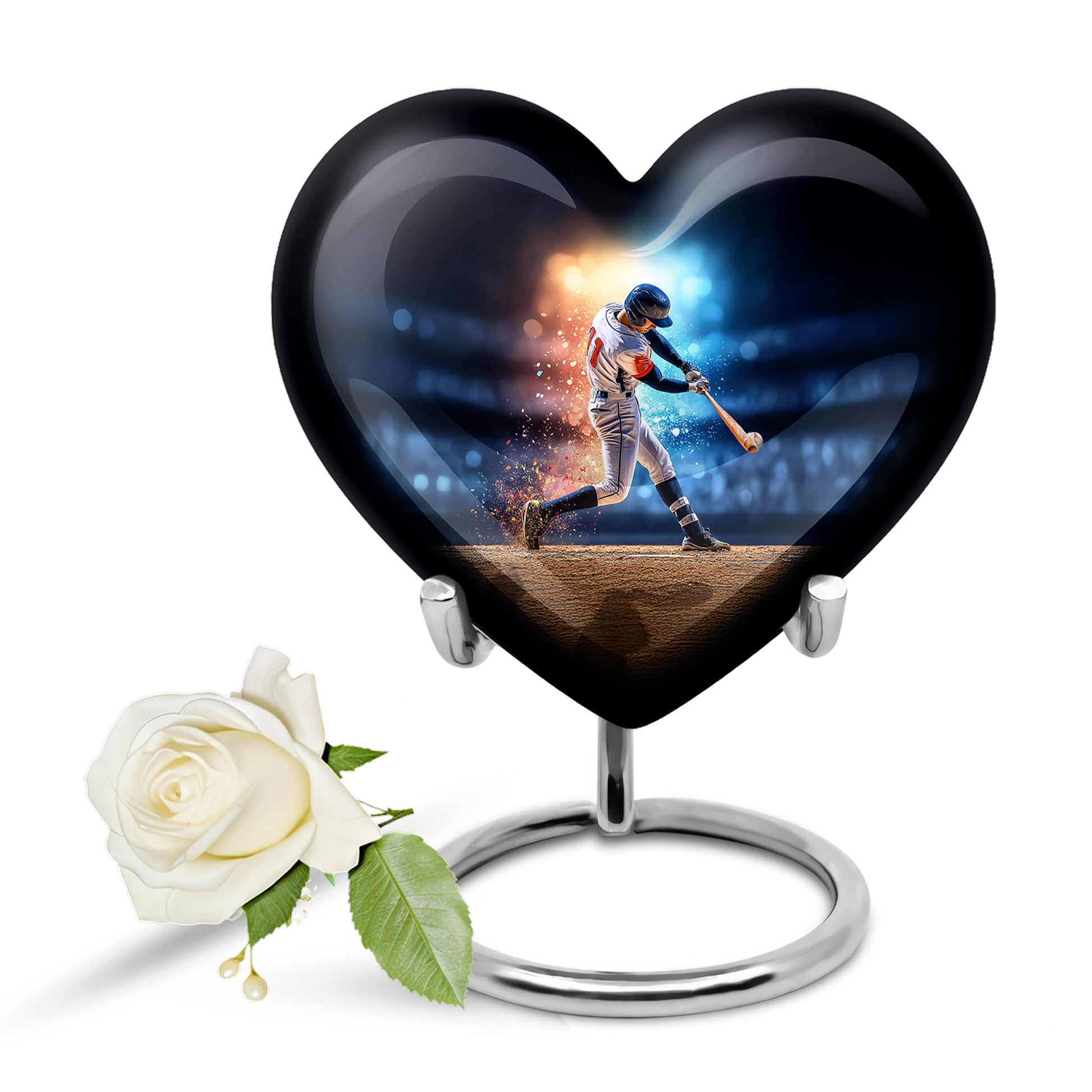 Remarkable Baseball Memorial Cremation Urns - Blue 10-inch, 200 cu in - Yatskia