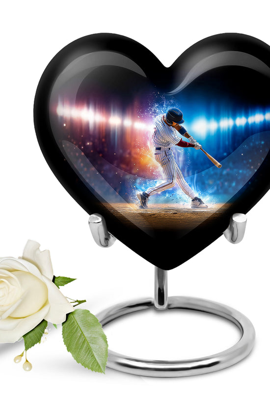 Personalized Refined Baseball Cremation Urns - Black 10-inch, 200 cu in - Yatskia