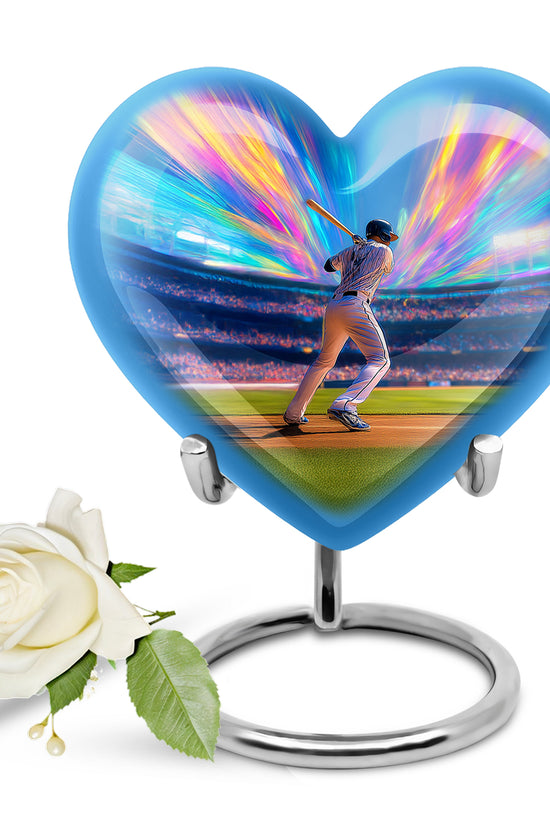 Personalized Baseball Cremation Urns - Eminent Blue 10-inch, 200 cu in - Yatskia