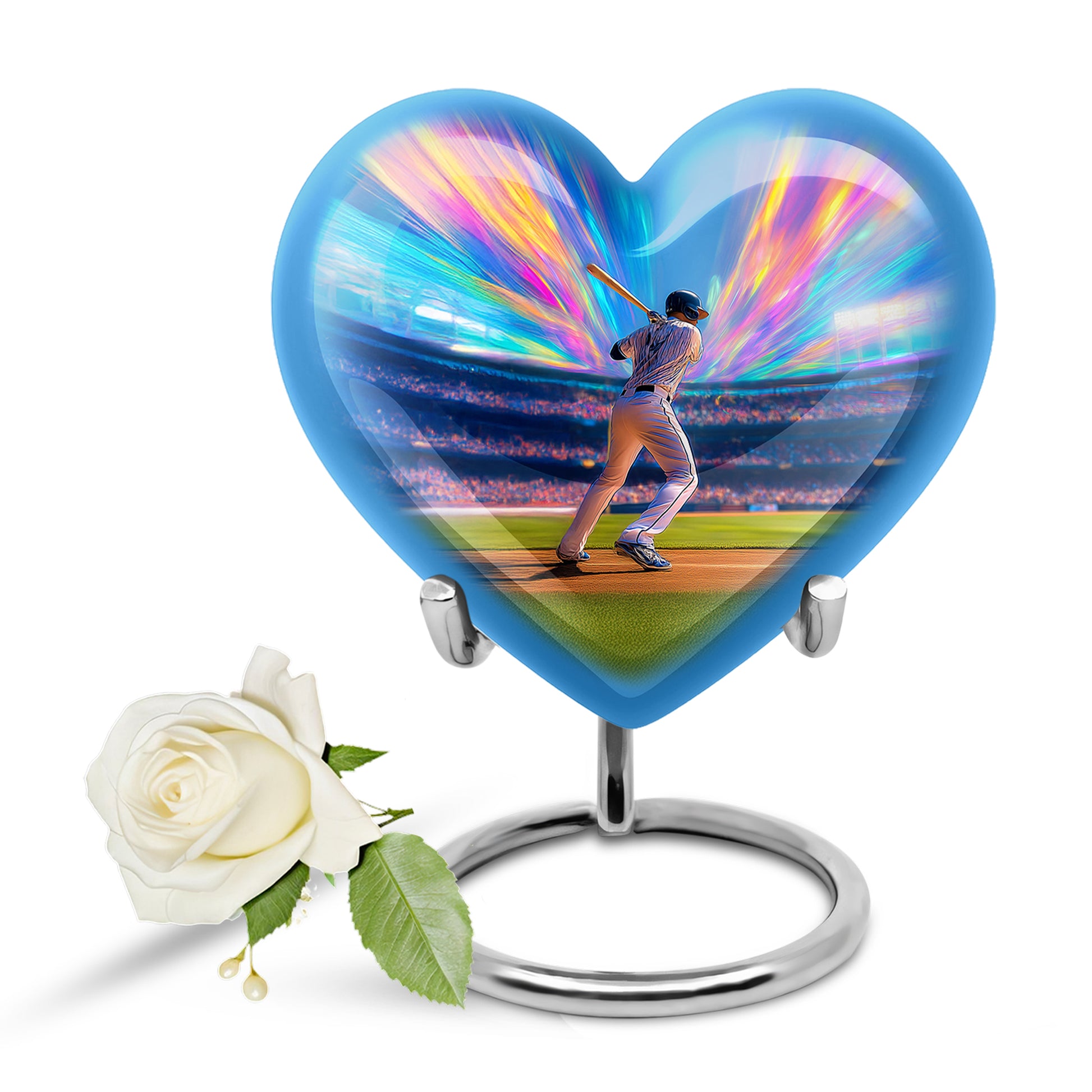 Personalized Baseball Cremation Urns - Eminent Blue 10-inch, 200 cu in - Yatskia