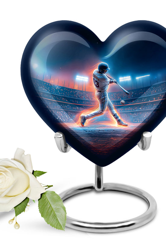 Personalized Eternal Baseball Cremation Urns - Blue 10-inch, 200 cu in - Yatskia