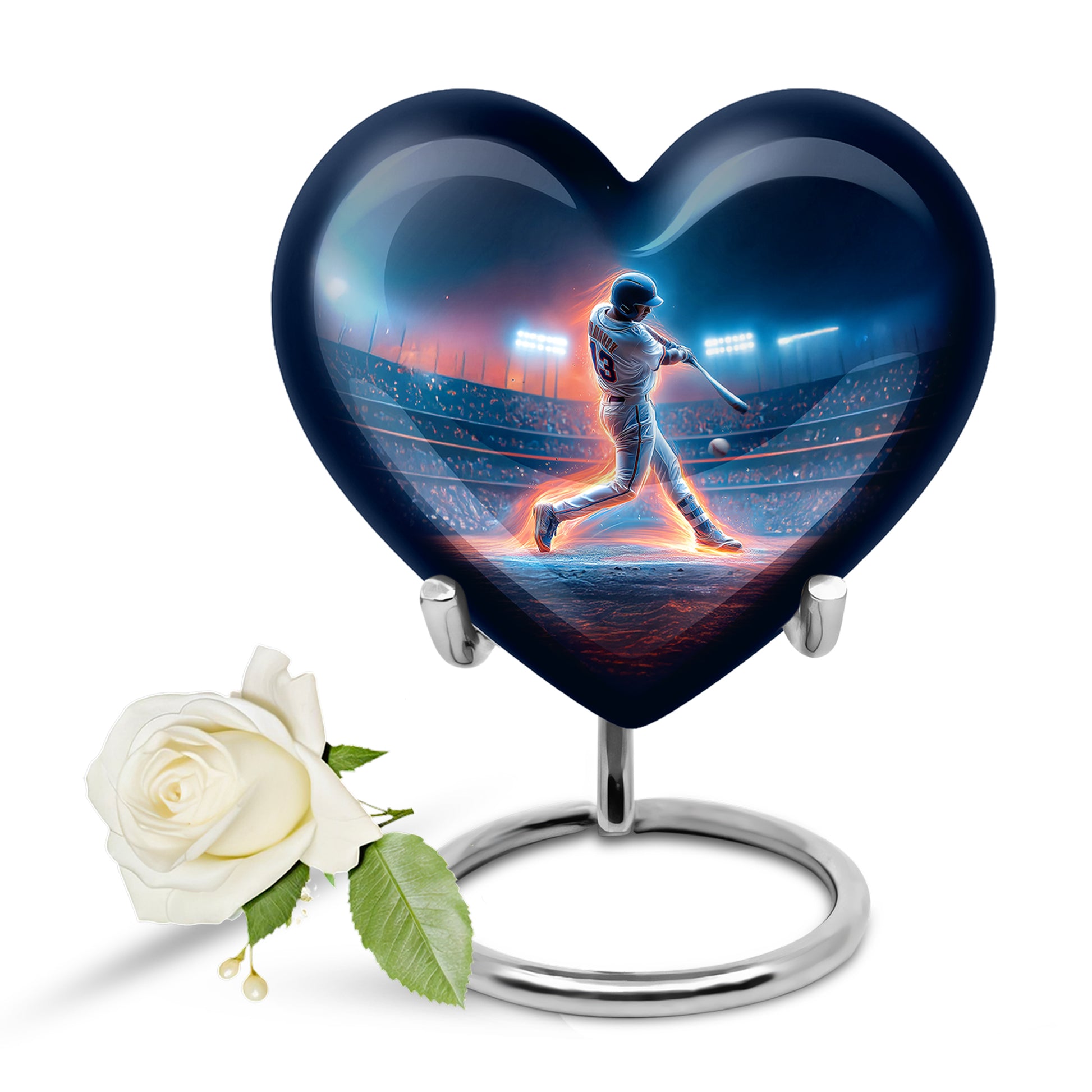 Personalized Eternal Baseball Cremation Urns - Blue 10-inch, 200 cu in - Yatskia