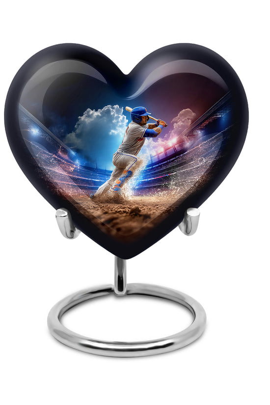 Personalized Baseball Cremation Urns - Wondrous Blue 10-inch, 200 cu in - Yatskia
