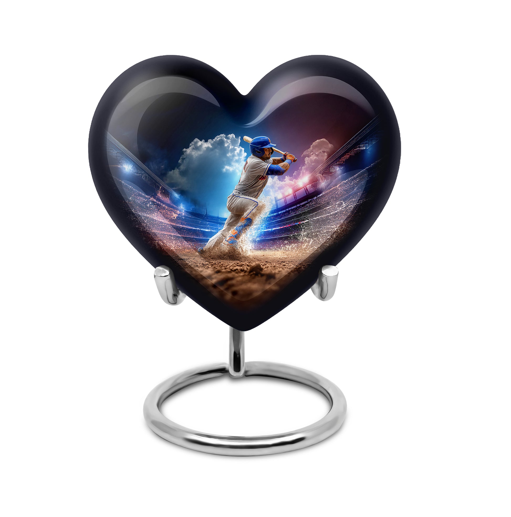 Personalized Baseball Cremation Urns - Wondrous Blue 10-inch, 200 cu in - Yatskia