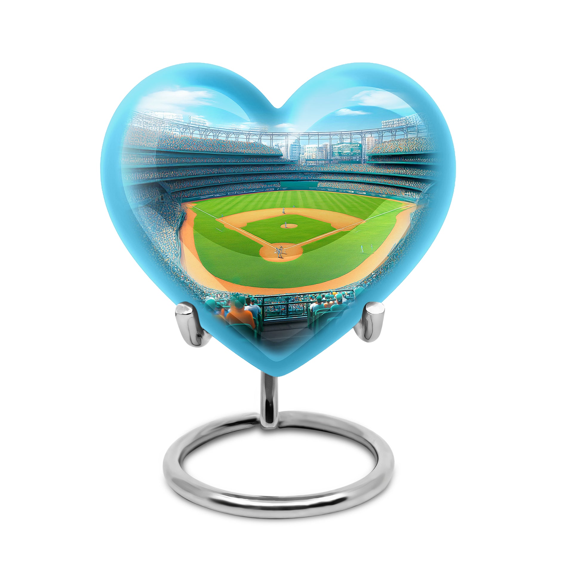 Lustrous Baseball Cremation Urns for Human Ashes - Blue 10-inch - Yatskia