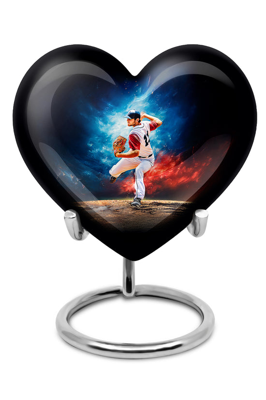 Blue Resounding Baseball Memorial Urn for Ashes - 10-inch, 200 cu in - Yatskia