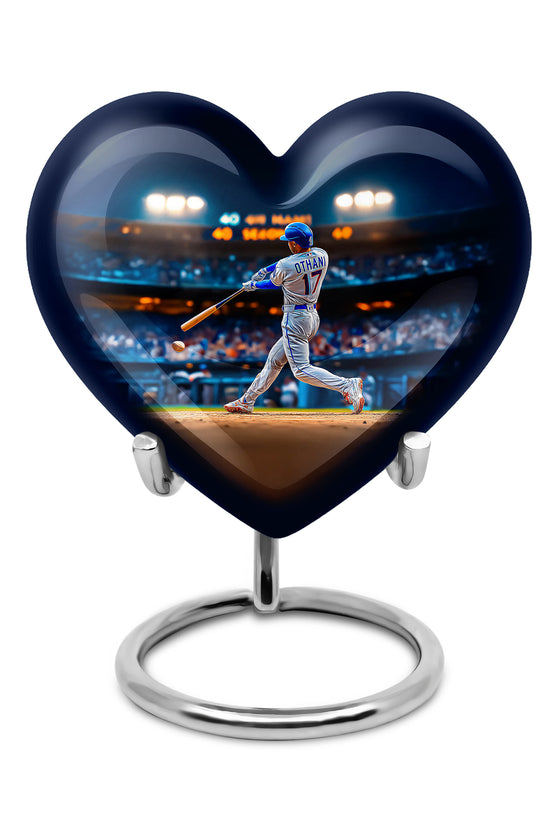 Illustrious Baseball Memorial Cremation Urns - Blue 10-inch, 200 cu in - Yatskia