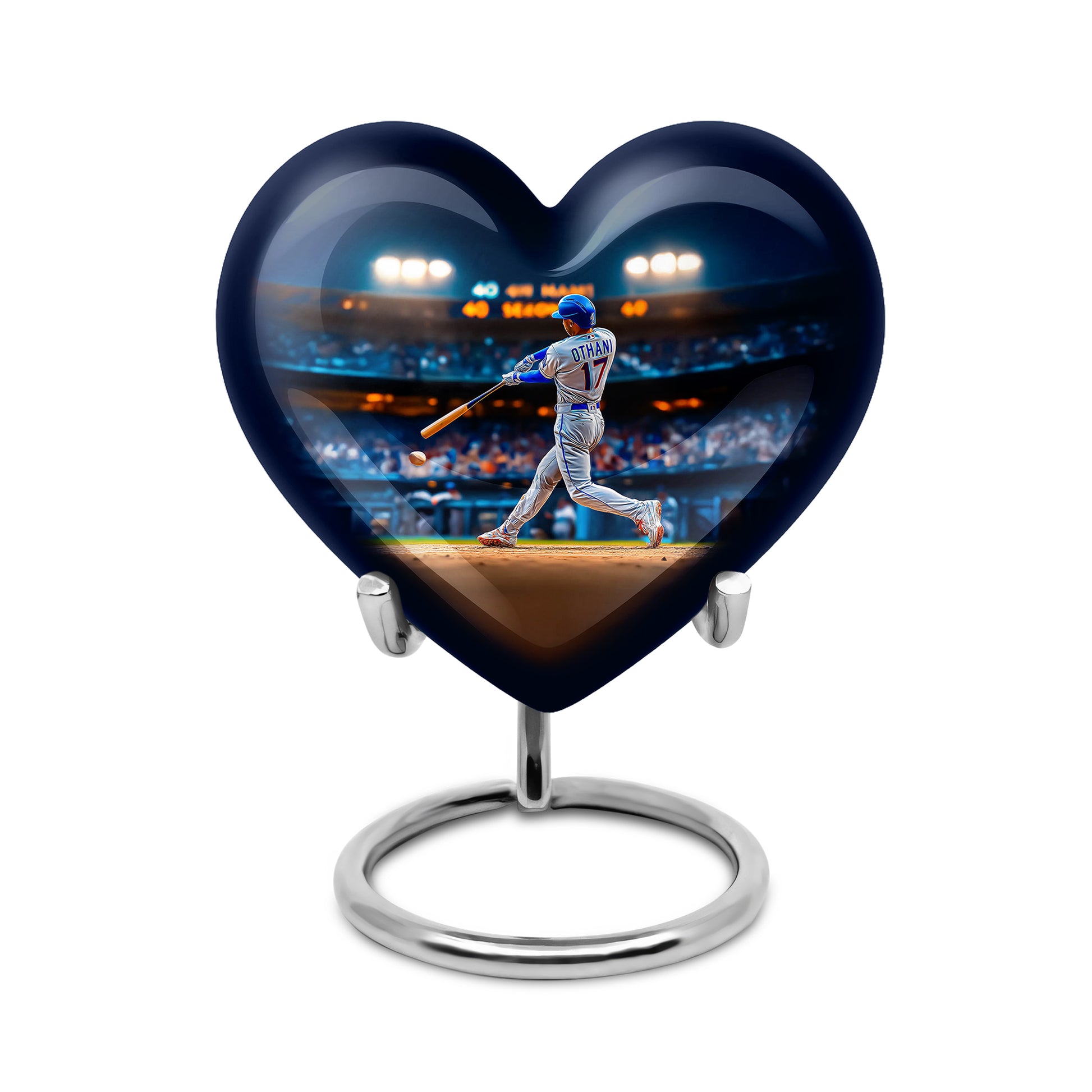 Illustrious Baseball Memorial Cremation Urns - Blue 10-inch, 200 cu in - Yatskia