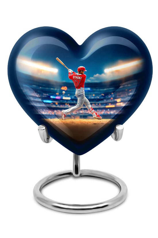 Blessed Baseball Cremation Urns for Human Ashes - Blue 10-inch - Yatskia