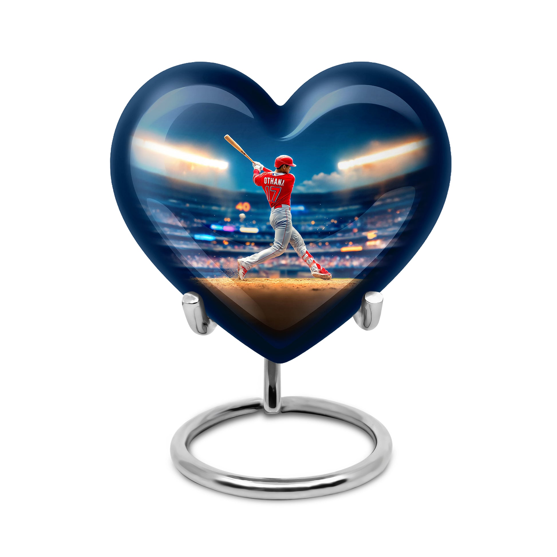 Blessed Baseball Cremation Urns for Human Ashes - Blue 10-inch - Yatskia