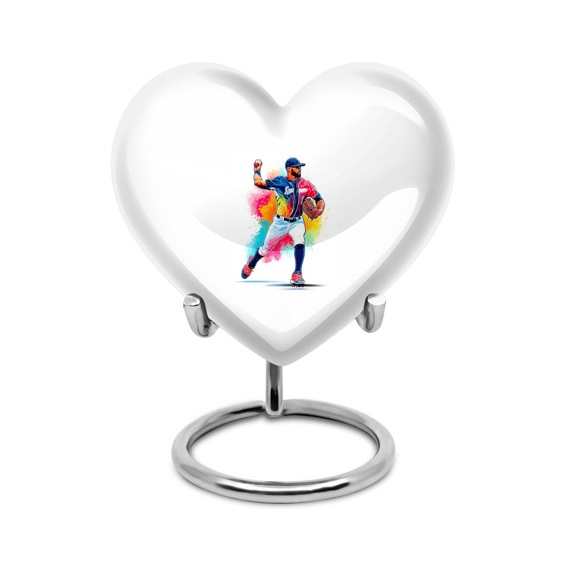 Inspiring White Baseball Keepsake Urn for Human Ashes - 10-inch, 200 cu in - Yatskia