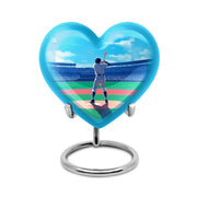 Blue Baseball Haven Cremation Urns for Human Ashes - 10-inch, 200 cu in - Yatskia