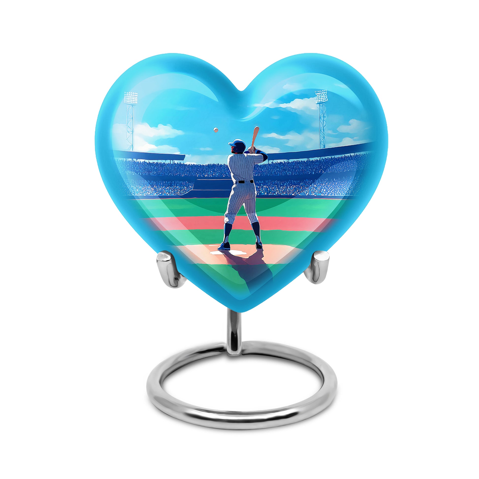 Blue Baseball Haven Cremation Urns for Human Ashes - 10-inch, 200 cu in - Yatskia