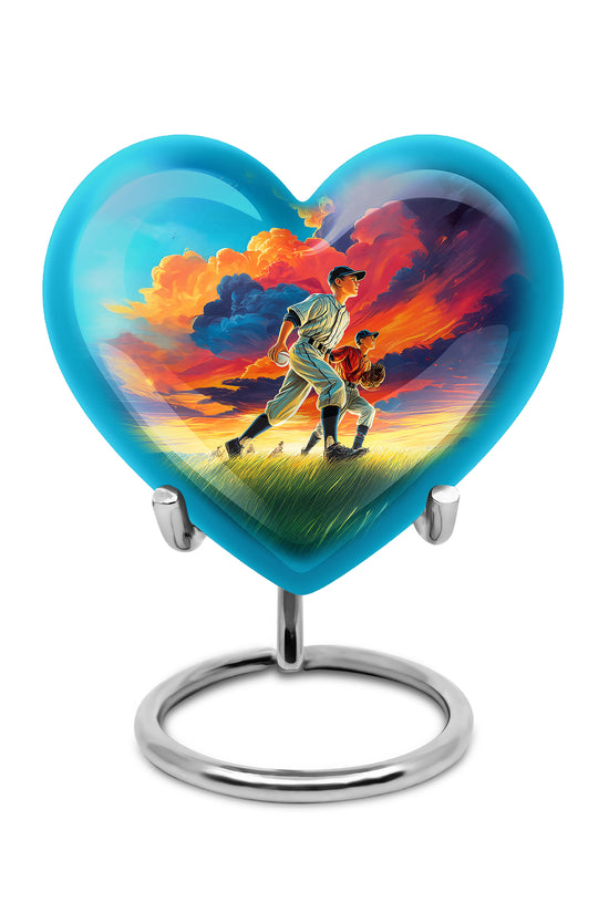 Personalized Magnificent Baseball Cremation Urns - Blue 10-inch, 200 cu in - Yatskia