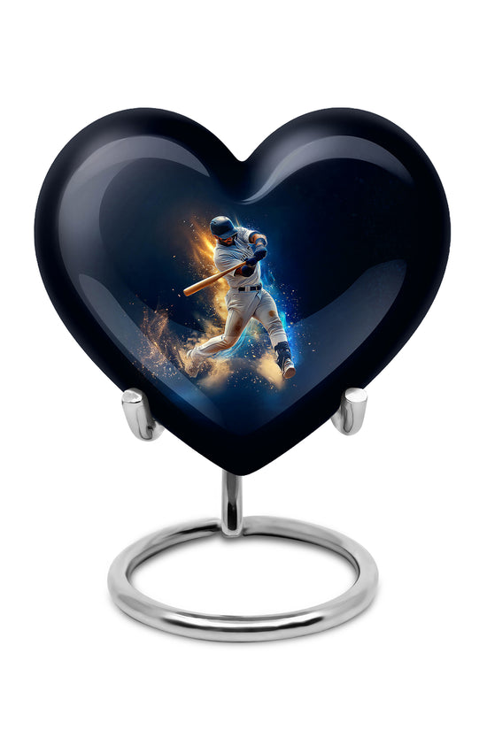 Radiant Baseball Memorial Cremation Urns - Blue 10-inch, 200 cu in - Yatskia