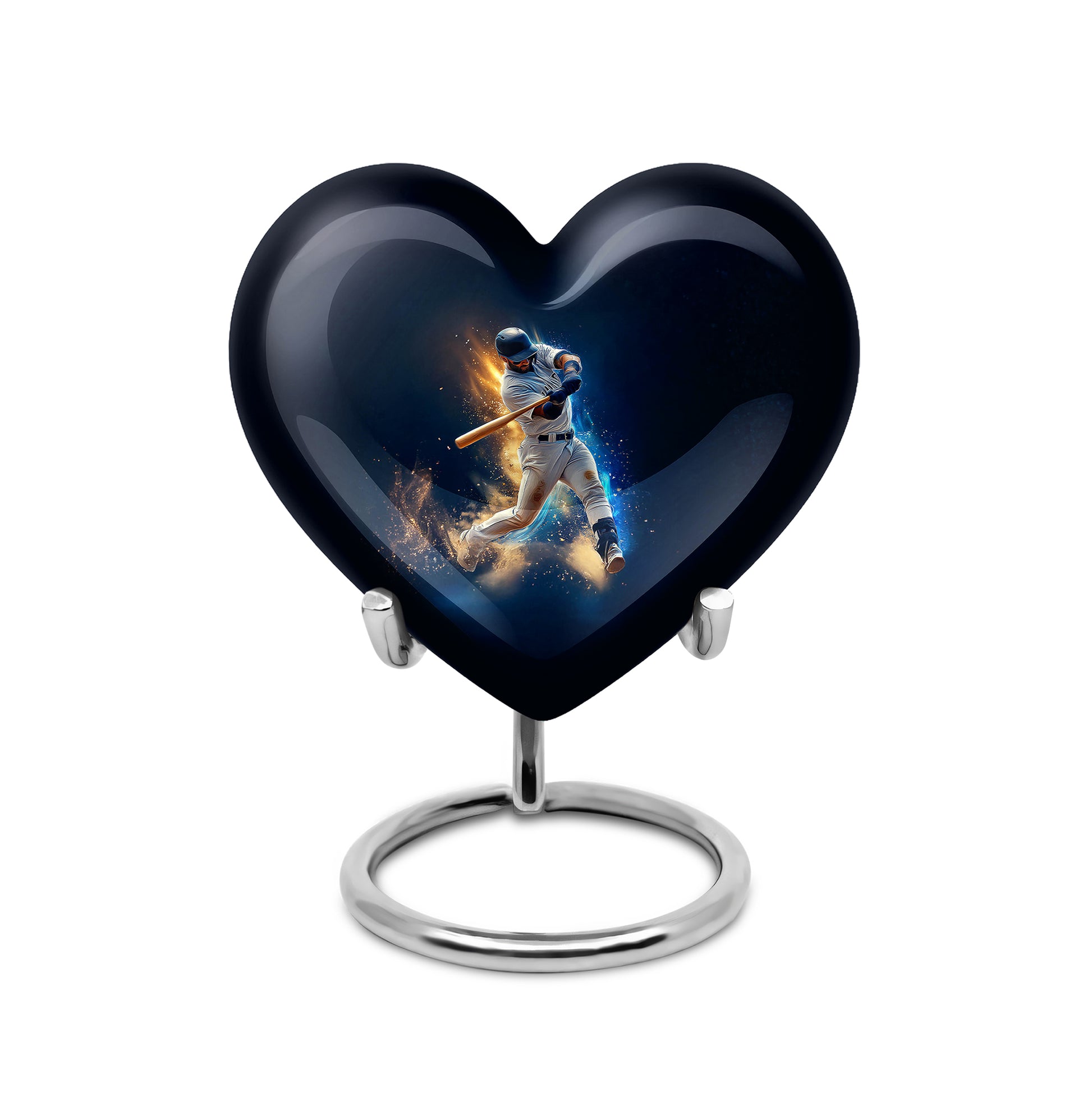 Radiant Baseball Memorial Cremation Urns - Blue 10-inch, 200 cu in - Yatskia