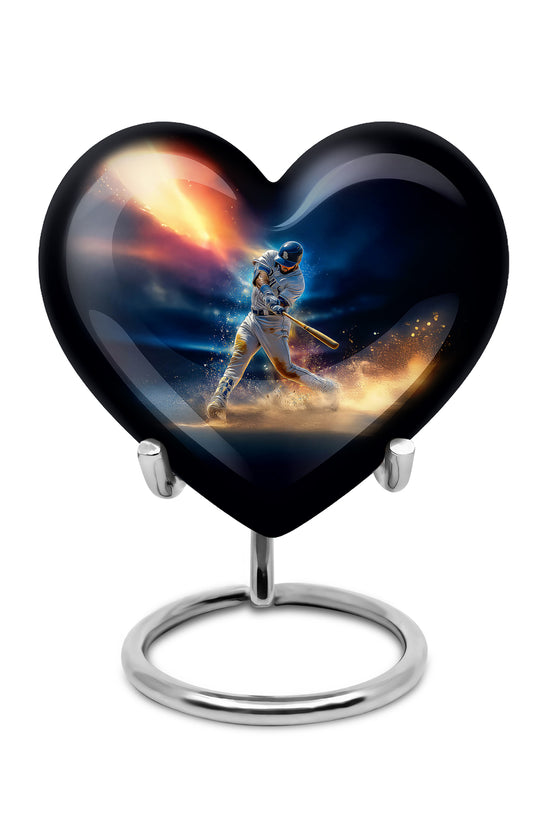 Personalized Blue Heavenly Baseball Cremation Urns for Human Ashes - 10-inch, 200 cu in - Yatskia