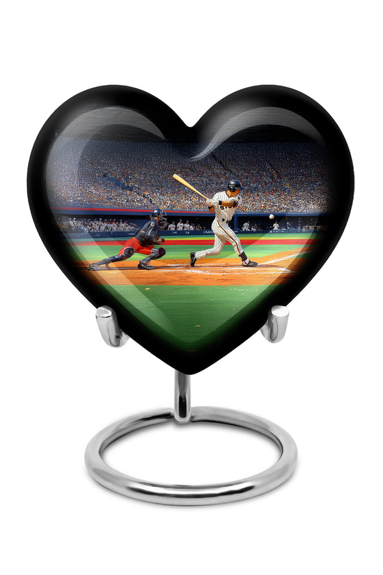 Lustrous Baseball Cremation Urns for Human Ashes - Black 10-inch - Yatskia