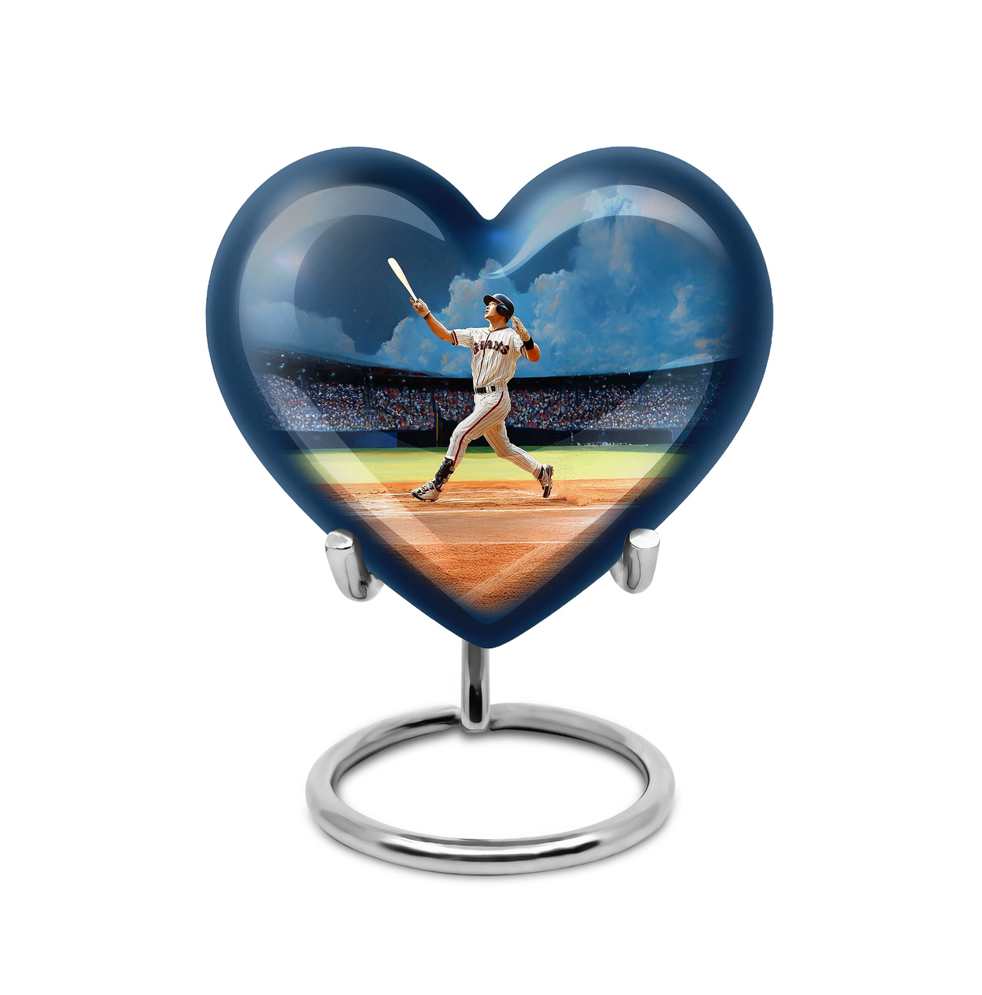 Blue Baseball Blessing Cremation Urns for Human Ashes - 10-inch, 200 cu in - Yatskia