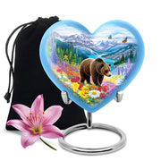 Mountain Bear Memorial Urn - Nature Cremation Urn For Adult