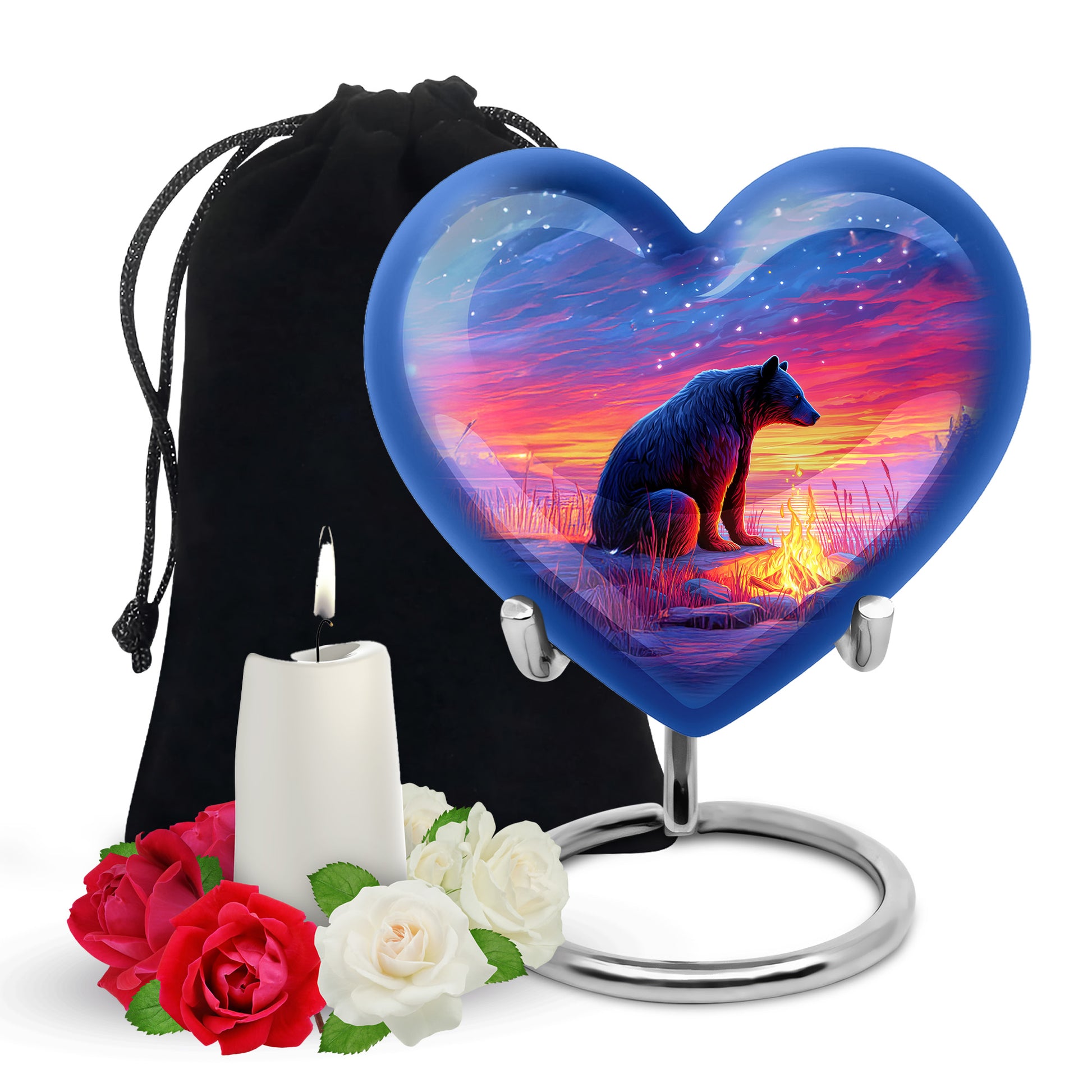 Brown Bear Memorial Urn - Mountain Cremation Urn For Male & Female