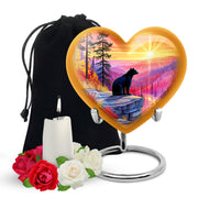Black Bear Funeral Urn - Mountain Sunset Urn For Human Ashes