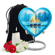 Family Bear Forest Urn - Bule Cremation Urn For Loved Ones