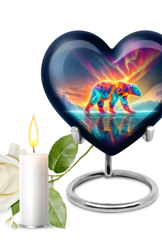 Personalized Magnificent Bear Cremation Urns - Blue 10-inch, 200 cu in - Yatskia