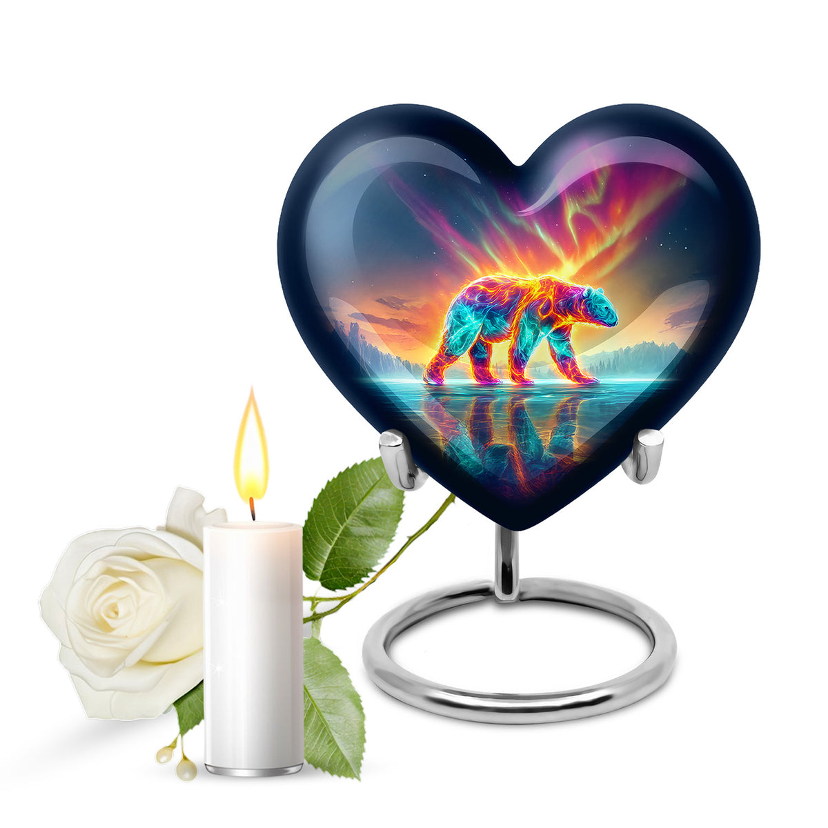 Personalized Magnificent Bear Cremation Urns - Blue 10-inch, 200 cu in - Yatskia