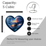 Calming Blue Bear Cremation Urn front view showing detailed design - compassionate heart-bear combination with gentle curves - mini keepsake memorial for portion of cremation ashes