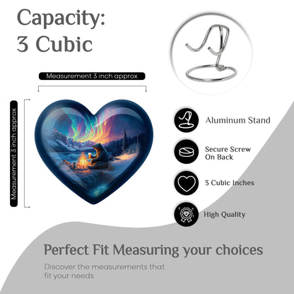 Calming Blue Bear Cremation Urn front view showing detailed design - compassionate heart-bear combination with gentle curves - mini keepsake memorial for portion of cremation ashes