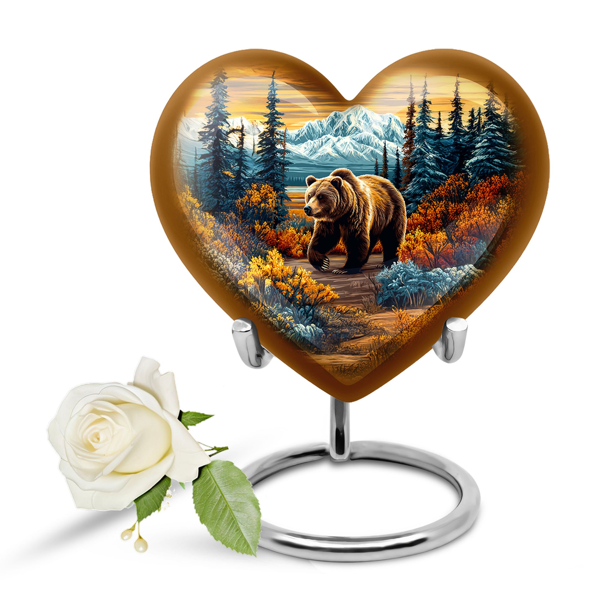 Personalized Gold Bear Cremation Urns for Ashes - Captivating 10-inch - Yatskia