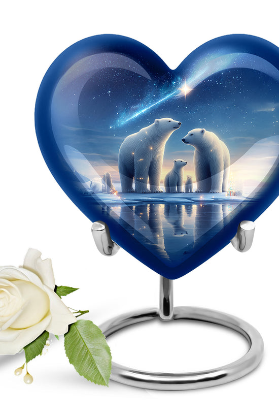 Illustrious Bear Memorial Cremation Urns - Blue 10-inch, 200 cu in - Yatskia