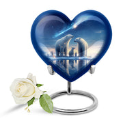 Illustrious Bear Memorial Cremation Urns - Blue 10-inch, 200 cu in - Yatskia