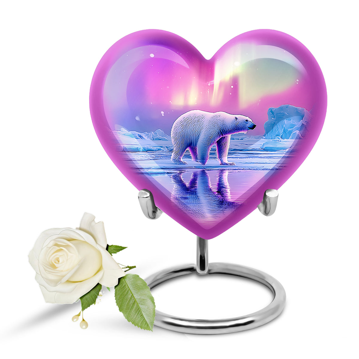 Personalized Pink Revered Bear Cremation Urns for Human Ashes - 10-inch, 200 cu in - Yatskia