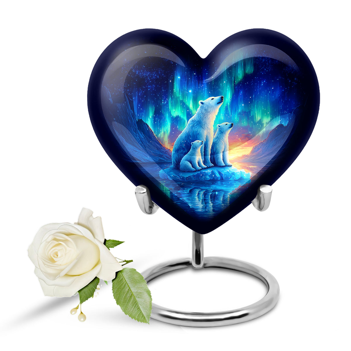 Personalized Blue Bear Cremation Urns for Ashes - Majestic 10-inch - Yatskia